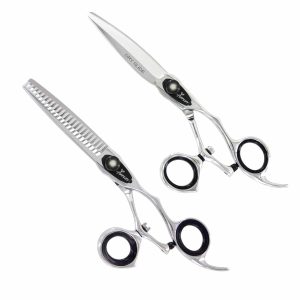 Professional Japanese hairdresser scissor set with swivel slide shear and 23T seamless blender
